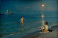 Peder Severin Kroyer Boys Bathing at Skagen, Summer Evening 1899 Fine Art Print