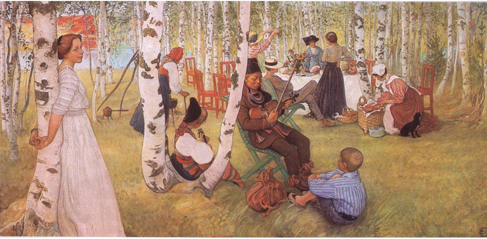 Carl Larsson Breakfast in the Open 1913 Fine Art Print