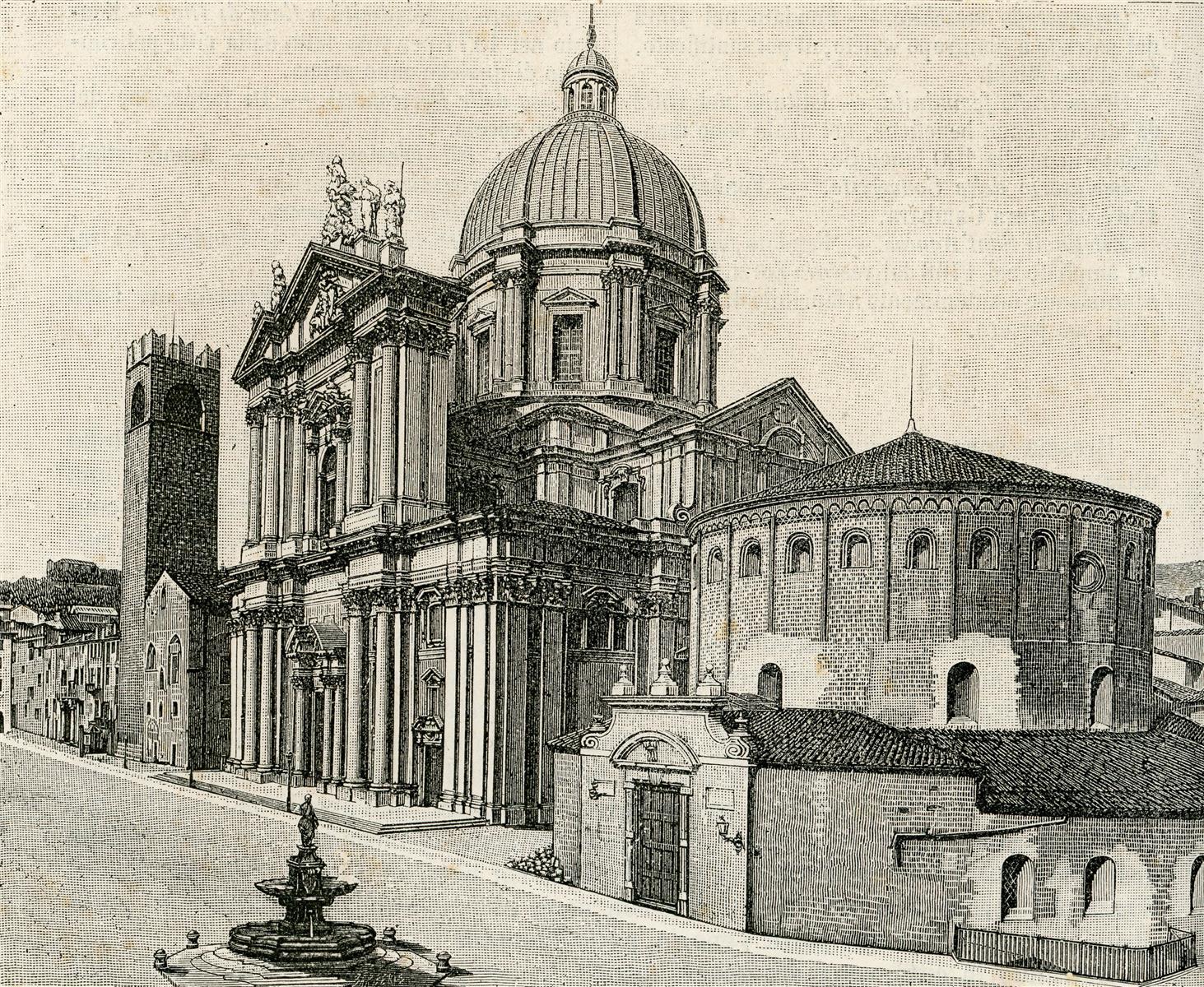Giuseppe Barberis Duomo Nuovo O Cattedrale E Duomo Vecchio 1898 Fine Art Print