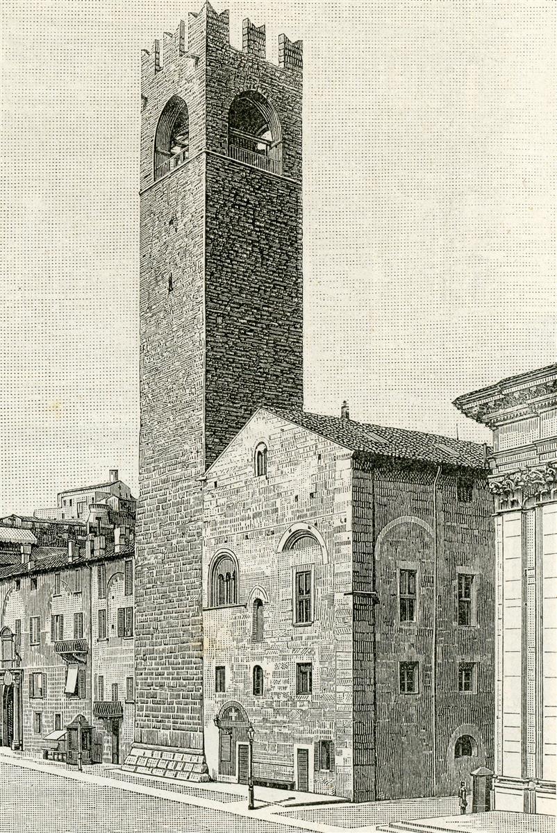 Giuseppe Barberis Il Broletto Colla Torre Del Popolo 1897 Fine Art Print
