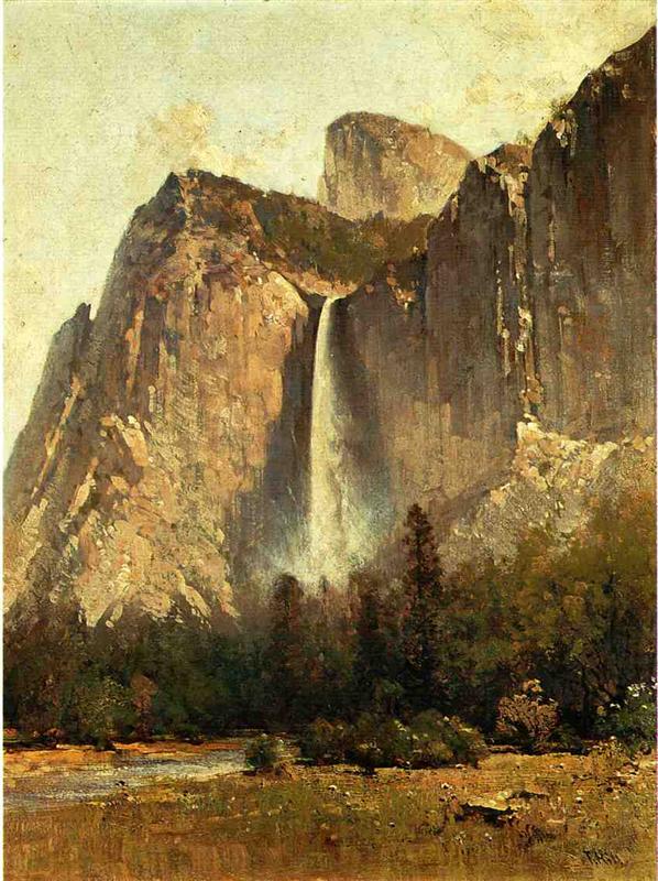 Thomas Hill Bridal Veil Falls - Yosemite Valley 1884 Fine Art Print