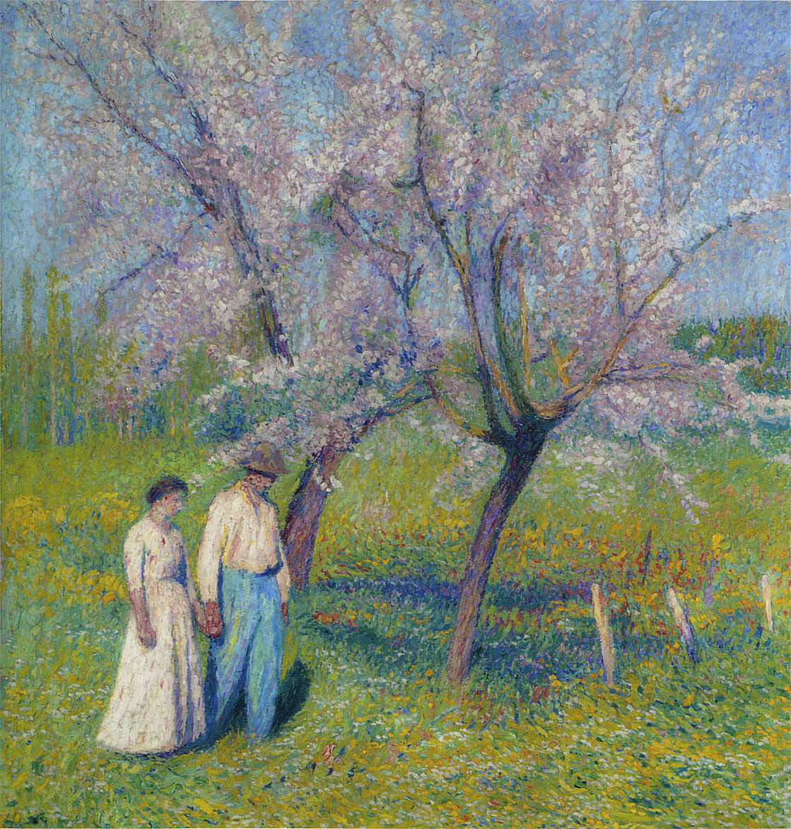Henri Martin Brides Walk under the Apple Trees 1920 Fine Art Print
