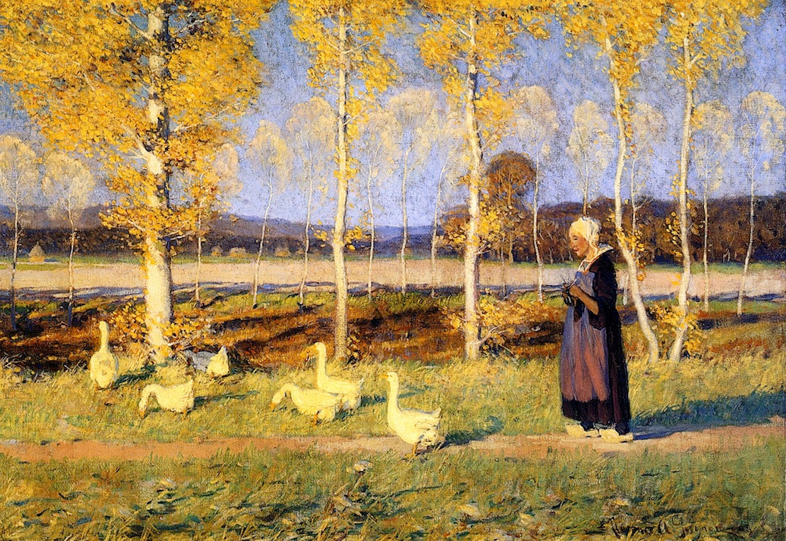 Clarence Gagnon Brittany Goose Girl 1908 Fine Art Print