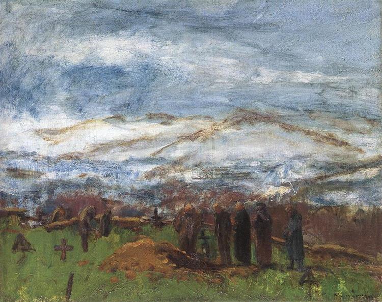 Laszlo Mednyanszky Burial in the Carpathian Mountains 1917 Fine Art Print