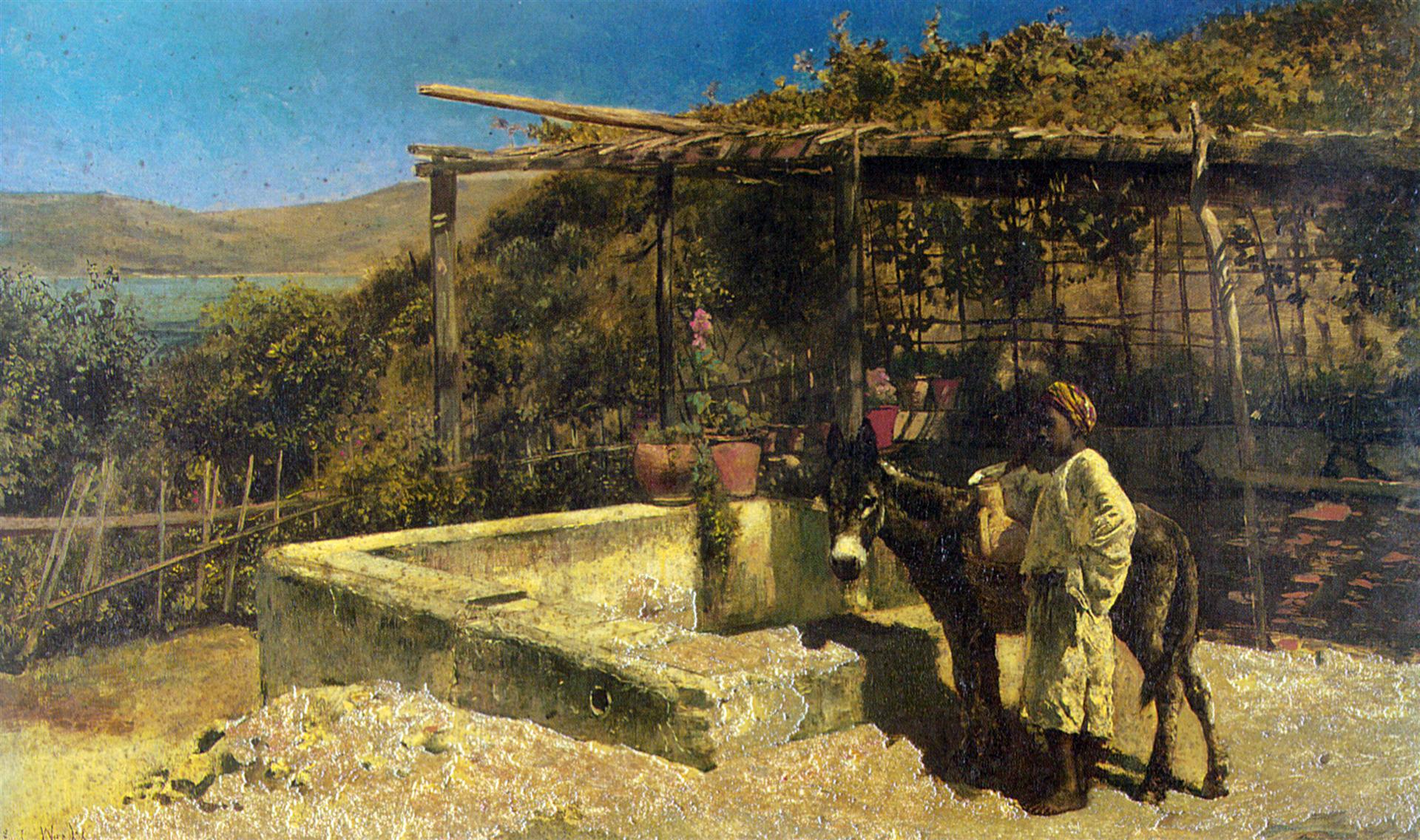 Edwin Lord Weeks By The Well 1880 Fine Art Print