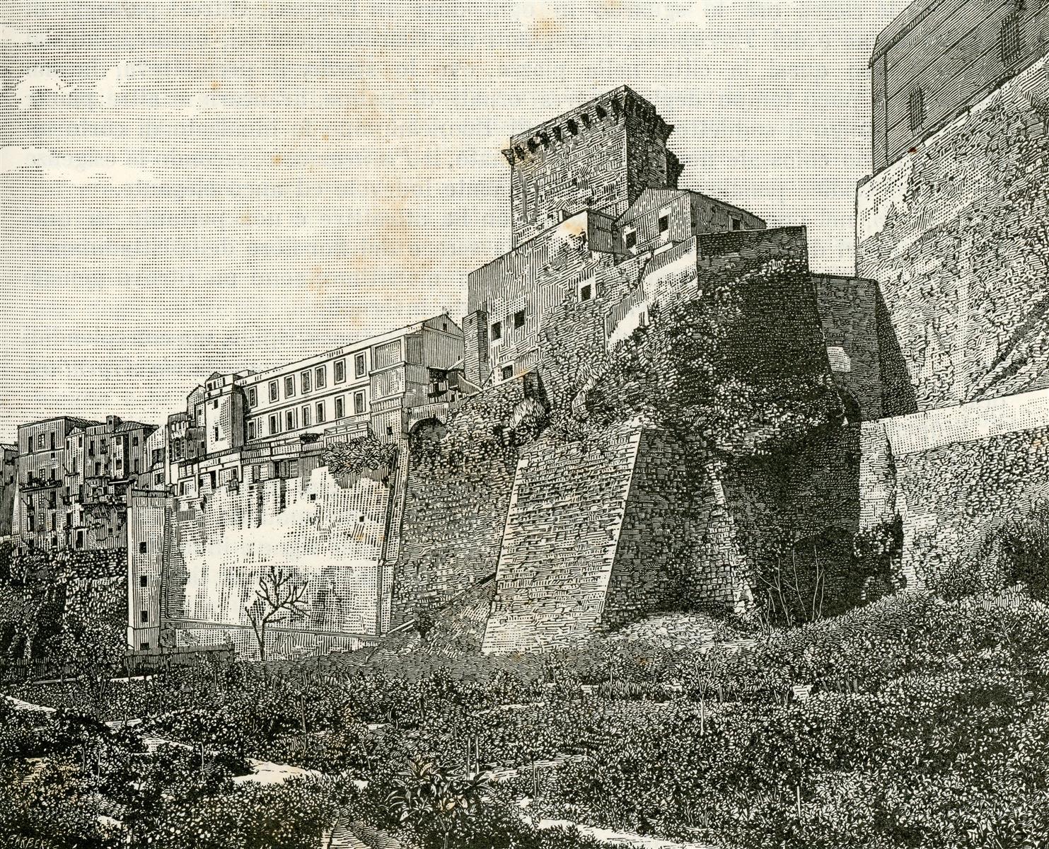 Giuseppe Barberis Panorama Del Quartiere Di Castello Coi Sottostanti Bastioni 1895 Fine Art Print