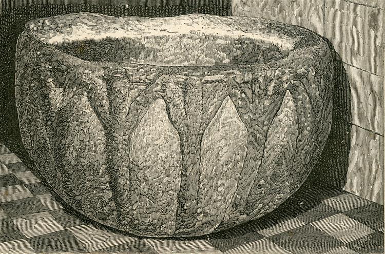 Giuseppe Barberis Vaso in Pietra Nella Badia Di S. Spirito, Che Serviva Di Fonte Battesimale 1892 Fine Art Print
