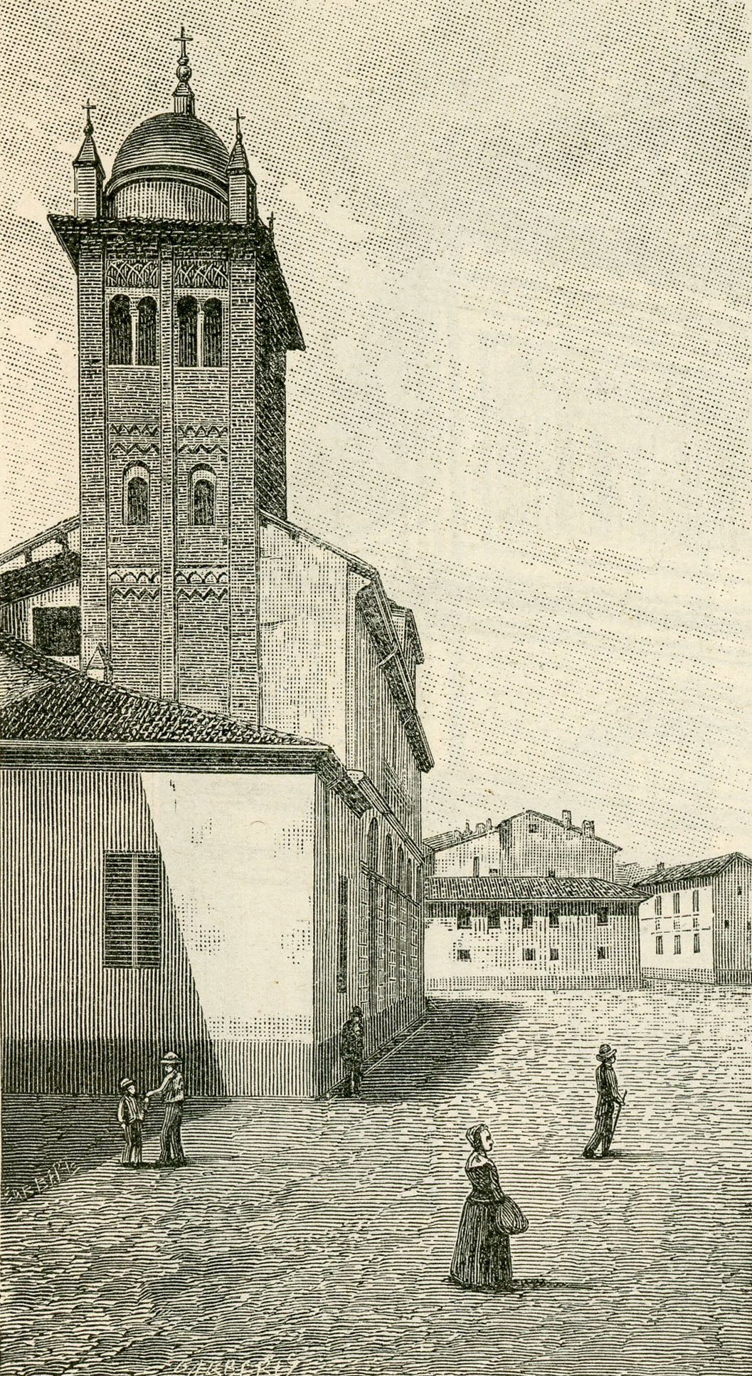 Giuseppe Barberis Campanile Della Chiesa Delle Orsoline in Alessandria 1890 Fine Art Print