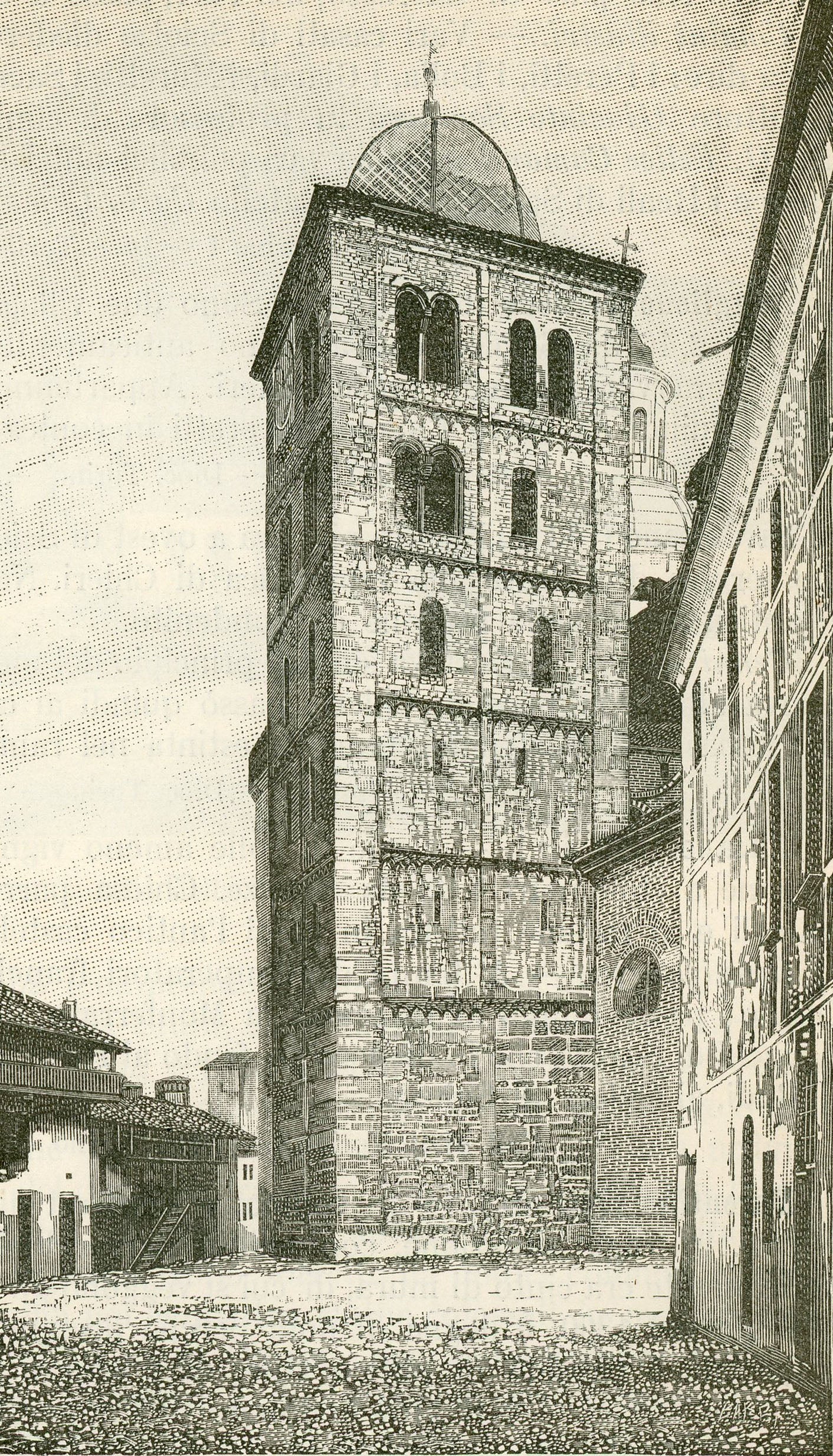 Giuseppe Barberis Campanile Della Chiesa Di San Benigno 1890 Fine Art Print