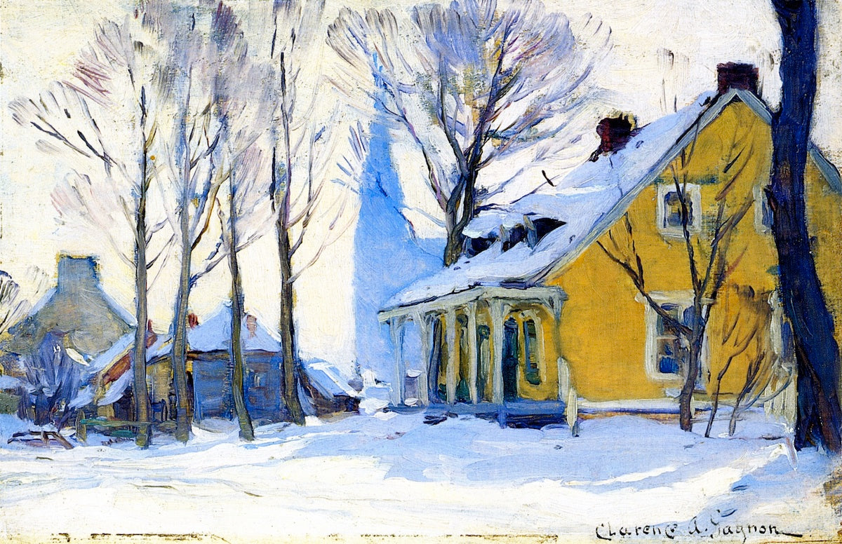 Clarence Gagnon Canadian Village, Grey Day 1912 Fine Art Print