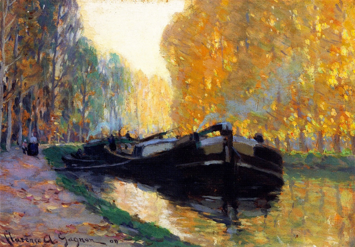 Clarence Gagnon Canal Boat 1908 Fine Art Print