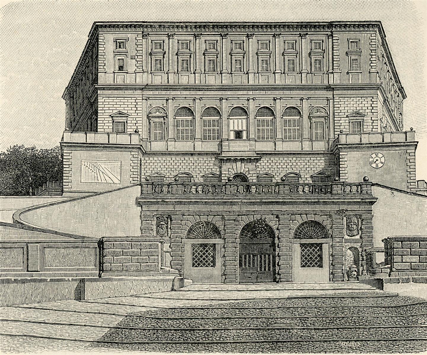 Giuseppe Barberis Facciata Del Castello-fortezza Dei Farnese 1894 Fine Art Print