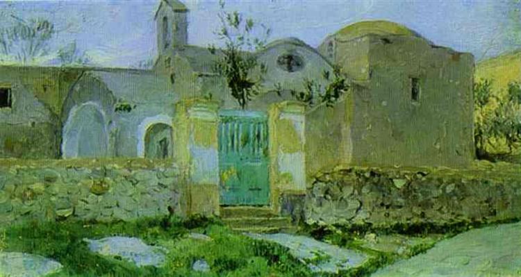 Mikhail Nesterov Capri. Entrance to Monastery. 1908 Fine Art Print