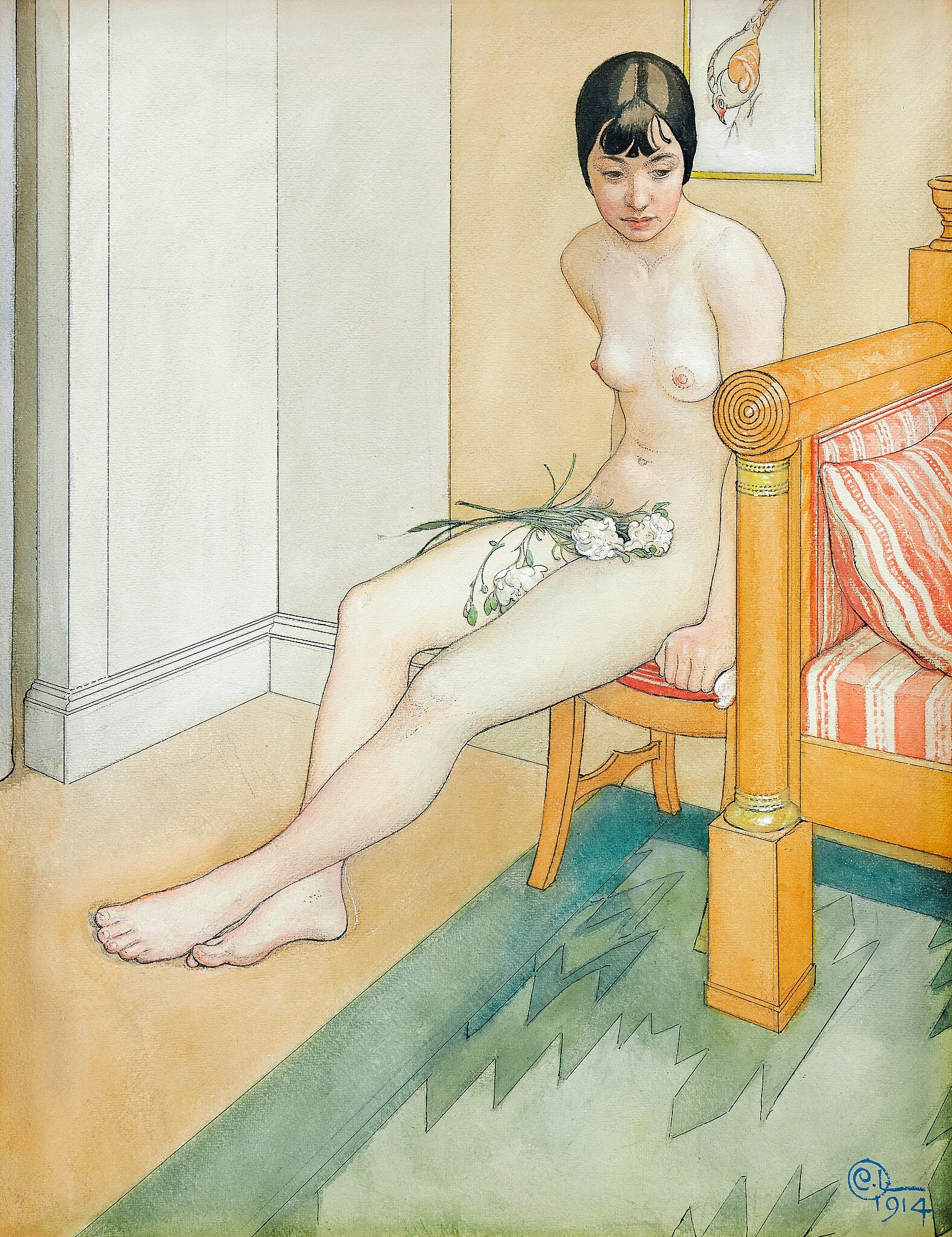 Carl Larsson Japanese Nude Model 1914 Fine Art Print