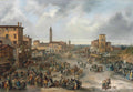 {{ product_title }} Fine Art Print | {{ product_vendor }} Jakero77 Carlo Ferrari Market Scene Fair of Sant Alessandro 1839 Fine Art Print Art Print  Jakero77