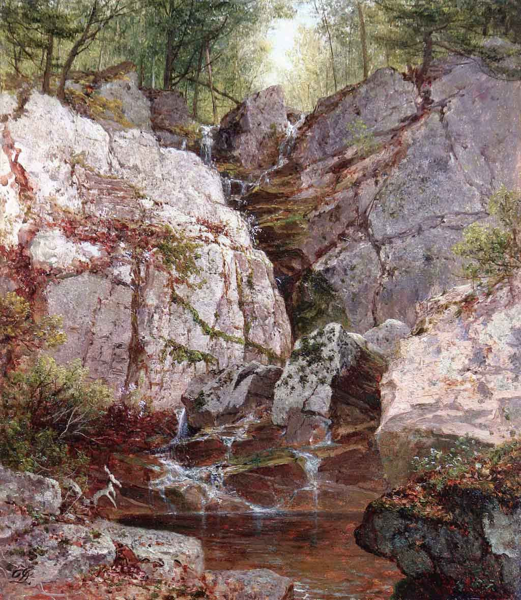 David Johnson Cascade, Rockland County (Ramapo) NY 1876 Fine Art Print