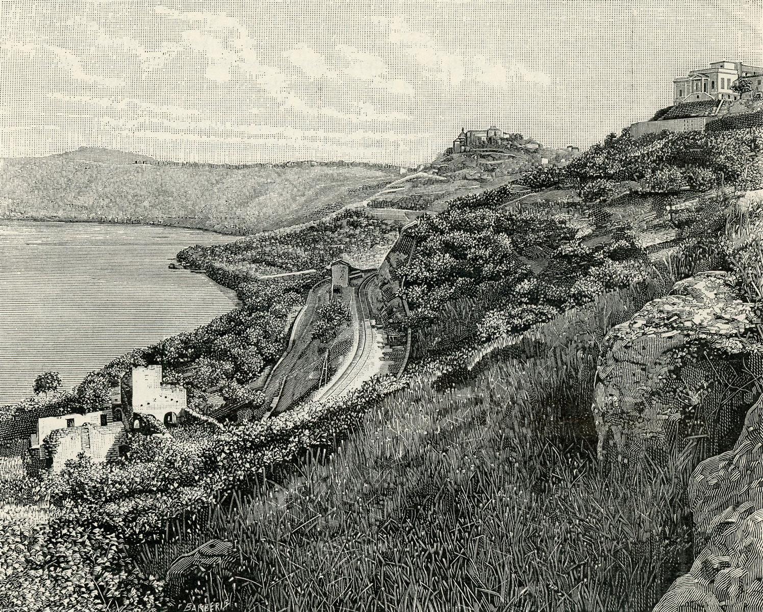 Giuseppe Barberis Veduta Del Paese E Del Lago 1894 Fine Art Print