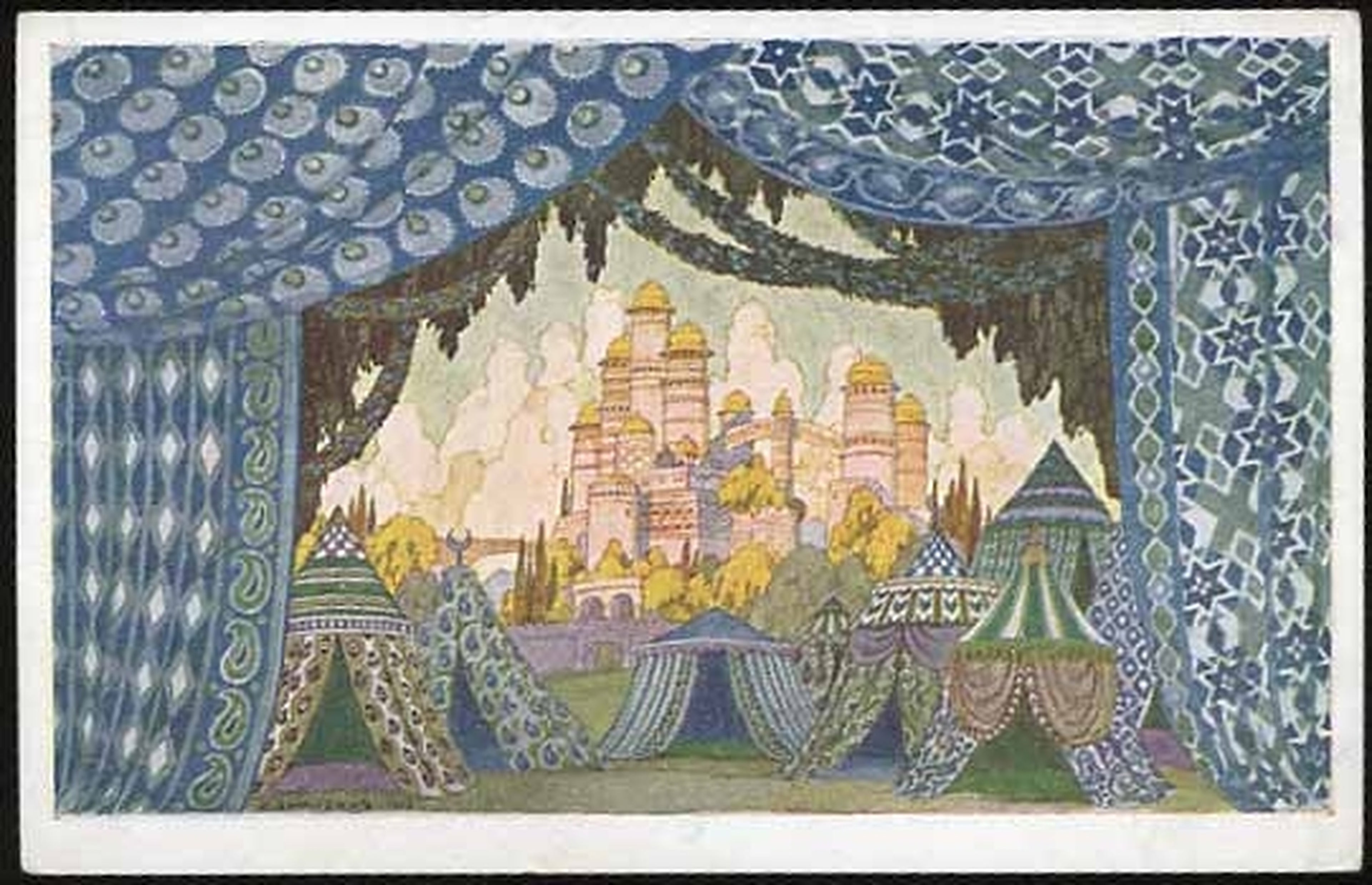 Ivan Bilibin Castle of Naina. Sketches of Scenery for Mikhail Glinka's "Ruslan and Ludmilla". 1900 Fine Art Print