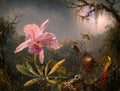 Martin Johnson Heade Cattleya Orchid and Three Hummingbirds 1871 Fine Art Print