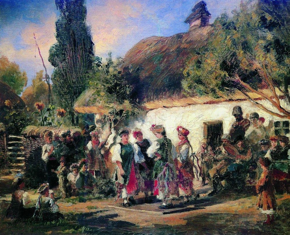 Konstantin Makovsky Celebration in Ukraine 1870-1880 Fine Art Print