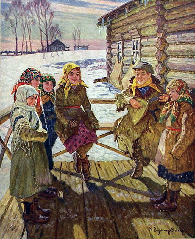 Nikolay Bogdanov Belsky Celebration on a Steps 1931 Fine Art Print
