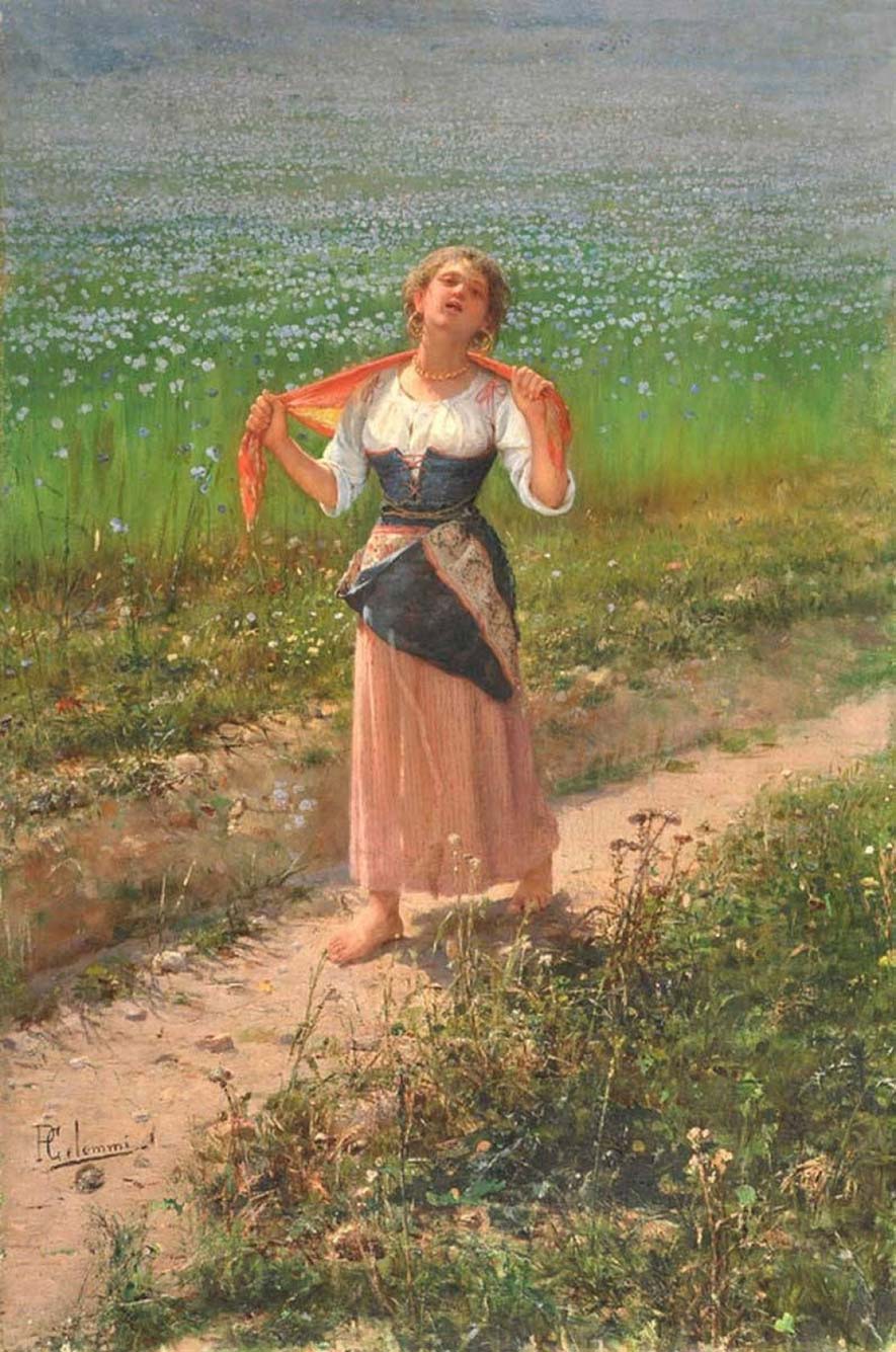 Pasquale Celommi Return from the Fields circa 1900 Fine Art Print