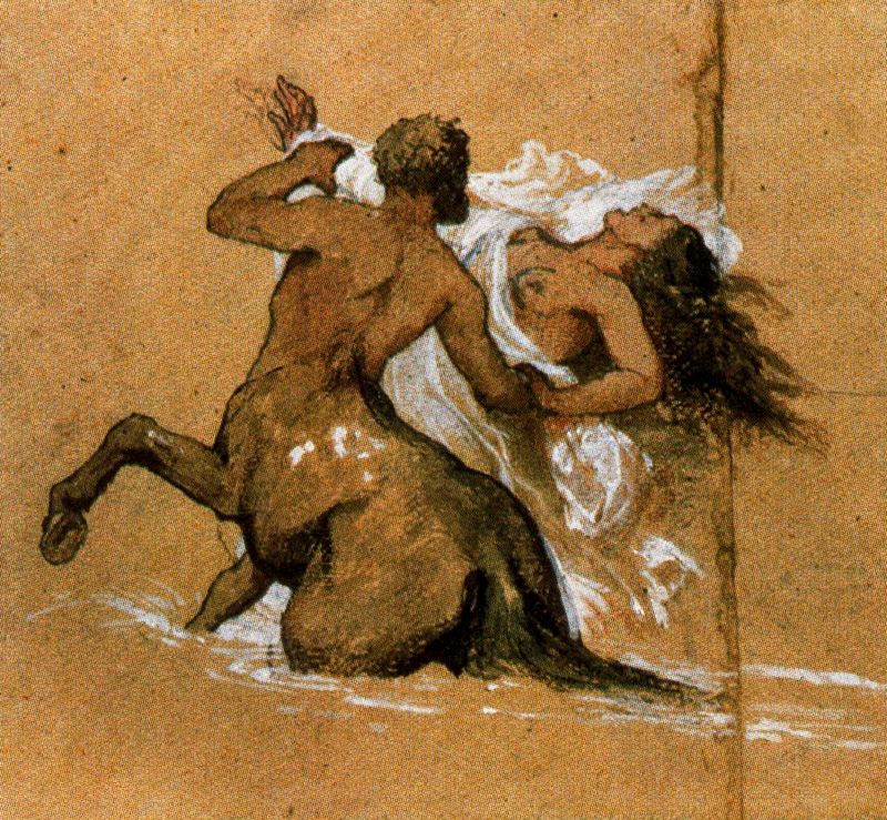 Arnold Böcklin Centaur and Nymph 1855 Fine Art Print