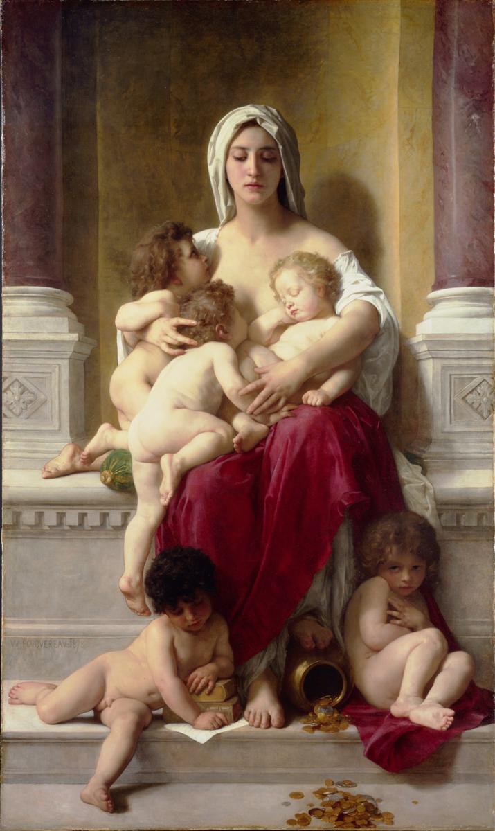 William-Adolphe Bouguereau Charity 1878 Fine Art Print