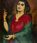 Max Pechstein Charlotte Pechstein with Mirror 1917 Fine Art Print