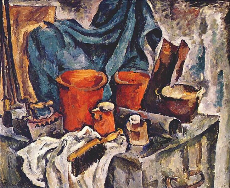 Pyotr Konchalovsky Chest and Pottery 1919 Fine Art Print