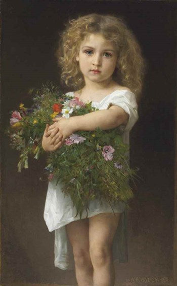 William-Adolphe Bouguereau Child Holding Flowers 1878 Fine Art Print