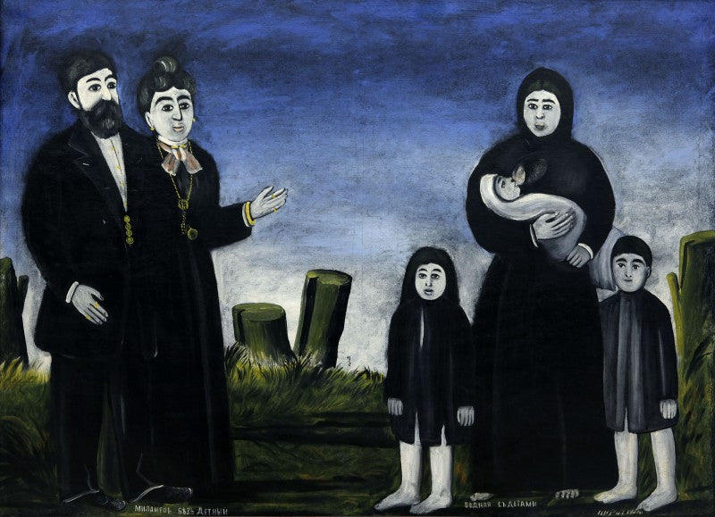 Niko Pirosmani Childless Millionaire and the Poor with Children 1910-1912 Fine Art Print