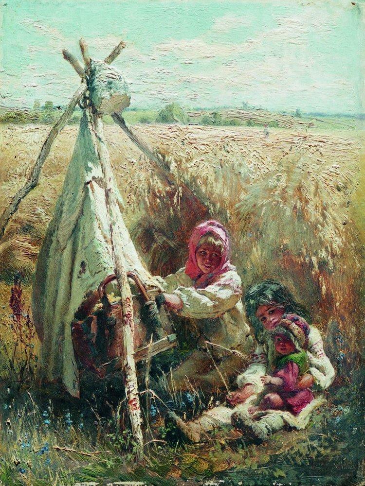 Konstantin Makovsky Children in a Field 1870 Fine Art Print