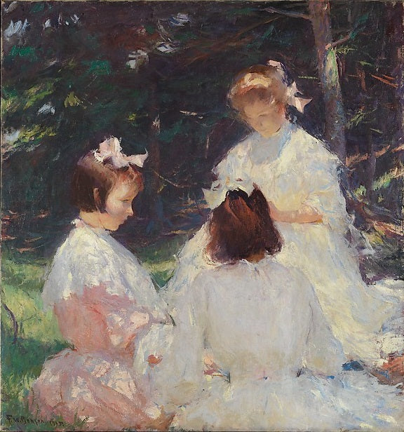 Frank W. Benson Children in Woods 1905 Fine Art Print