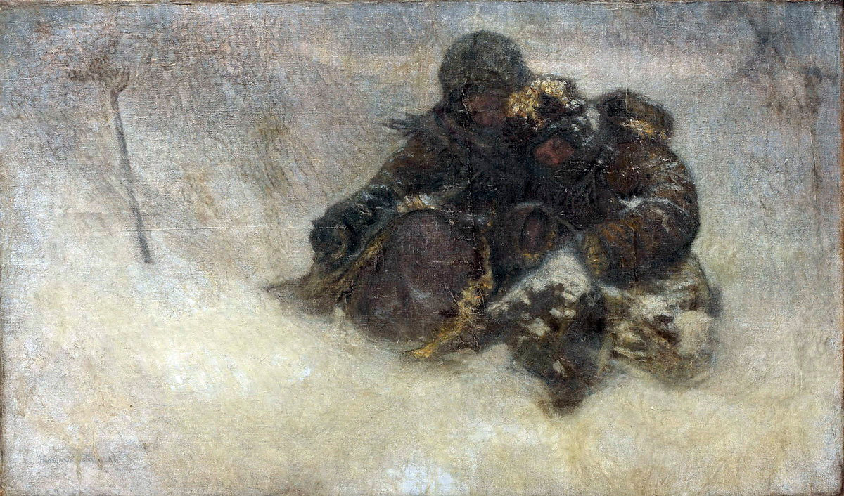 Nikolay Bogdanov Belsky Children in Winter 1941 Fine Art Print