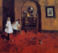 William Merritt Chase Children Playing Parlor Croquet (Sketch) 1888 Fine Art Print