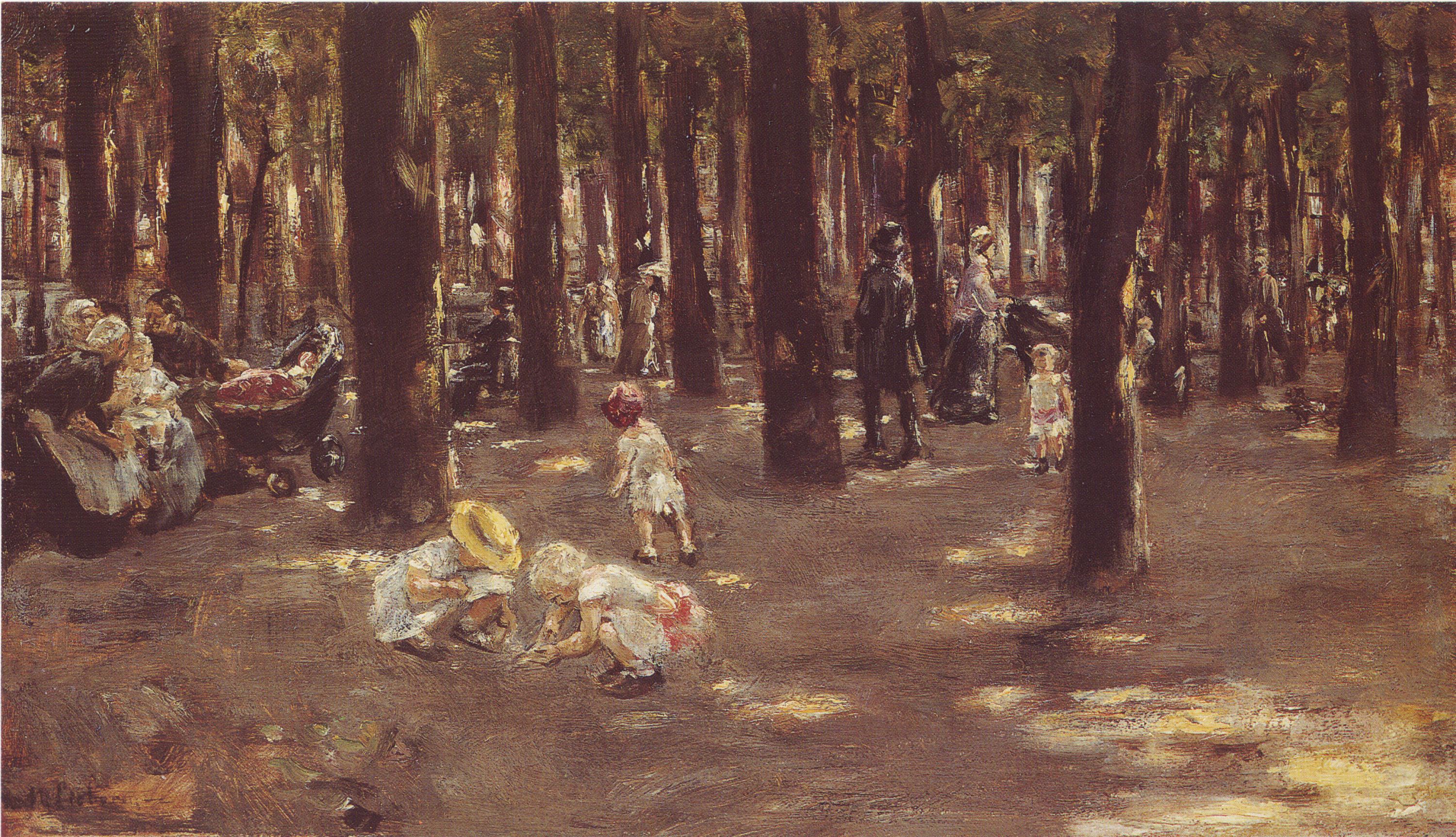 Max Liebermann Children's Playground in Tiergarten Park in Berlin 1885 Fine Art Print