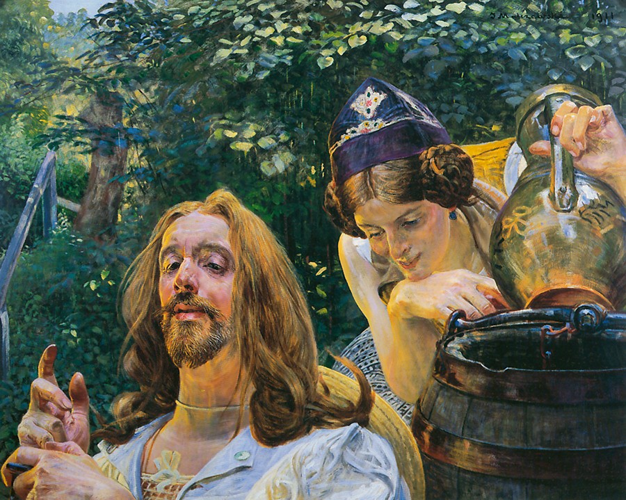 Jacek Malczewski Christ and Samaritan Woman #1 1909 Fine Art Print