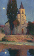 Henri Martin Church by the River 1920 Fine Art Print