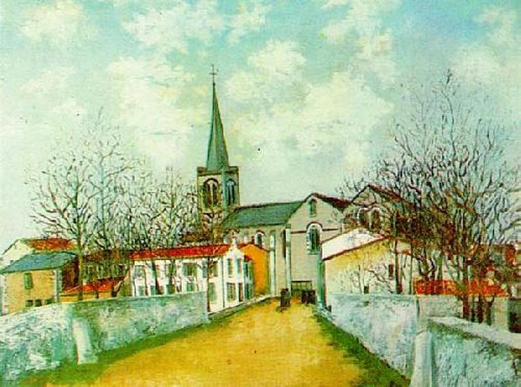 Maurice Utrillo Church in Suburbs 1914 Fine Art Print