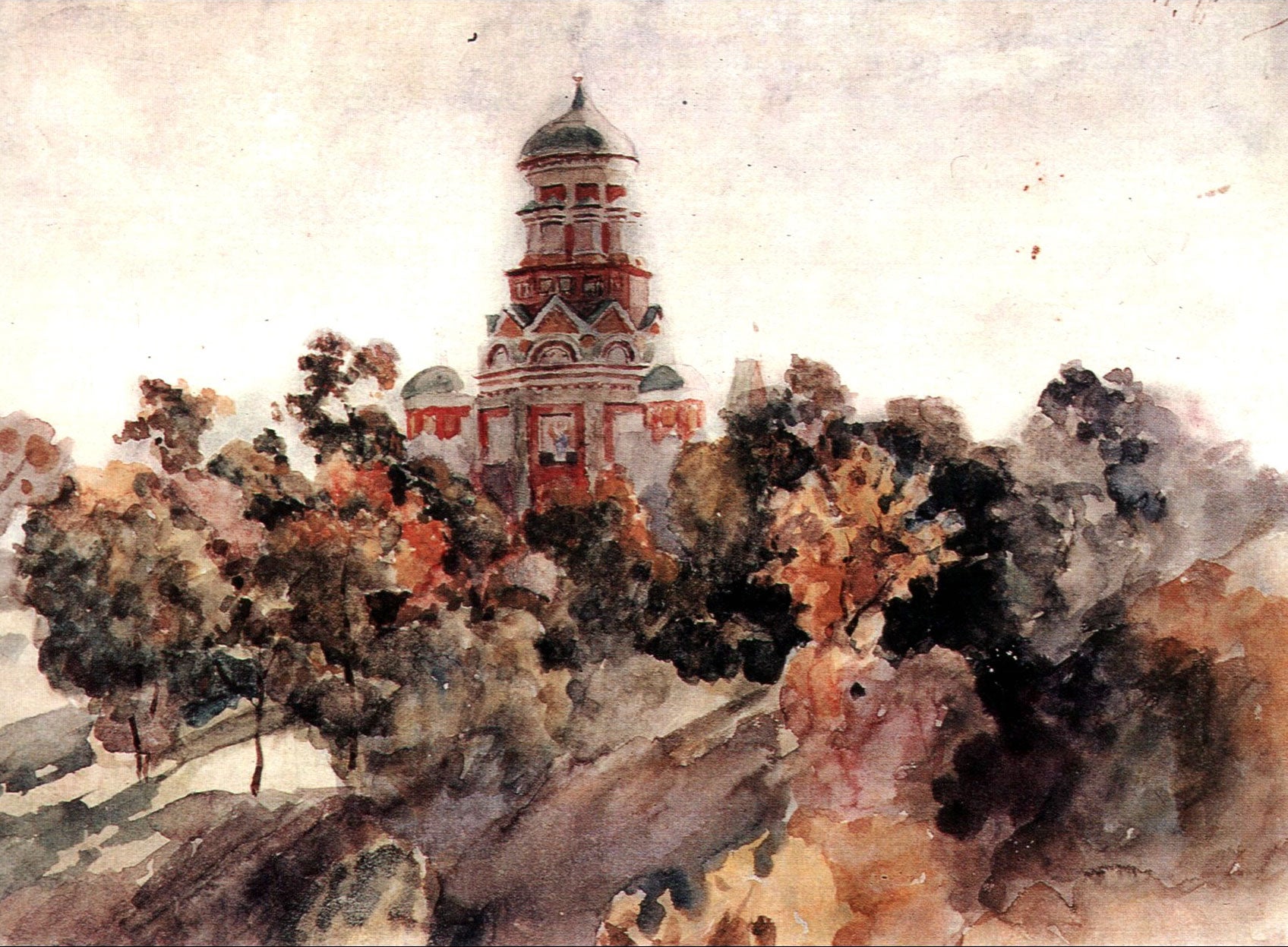 Vasily Surikov Church in the Village Dyakovo 1913 Fine Art Print