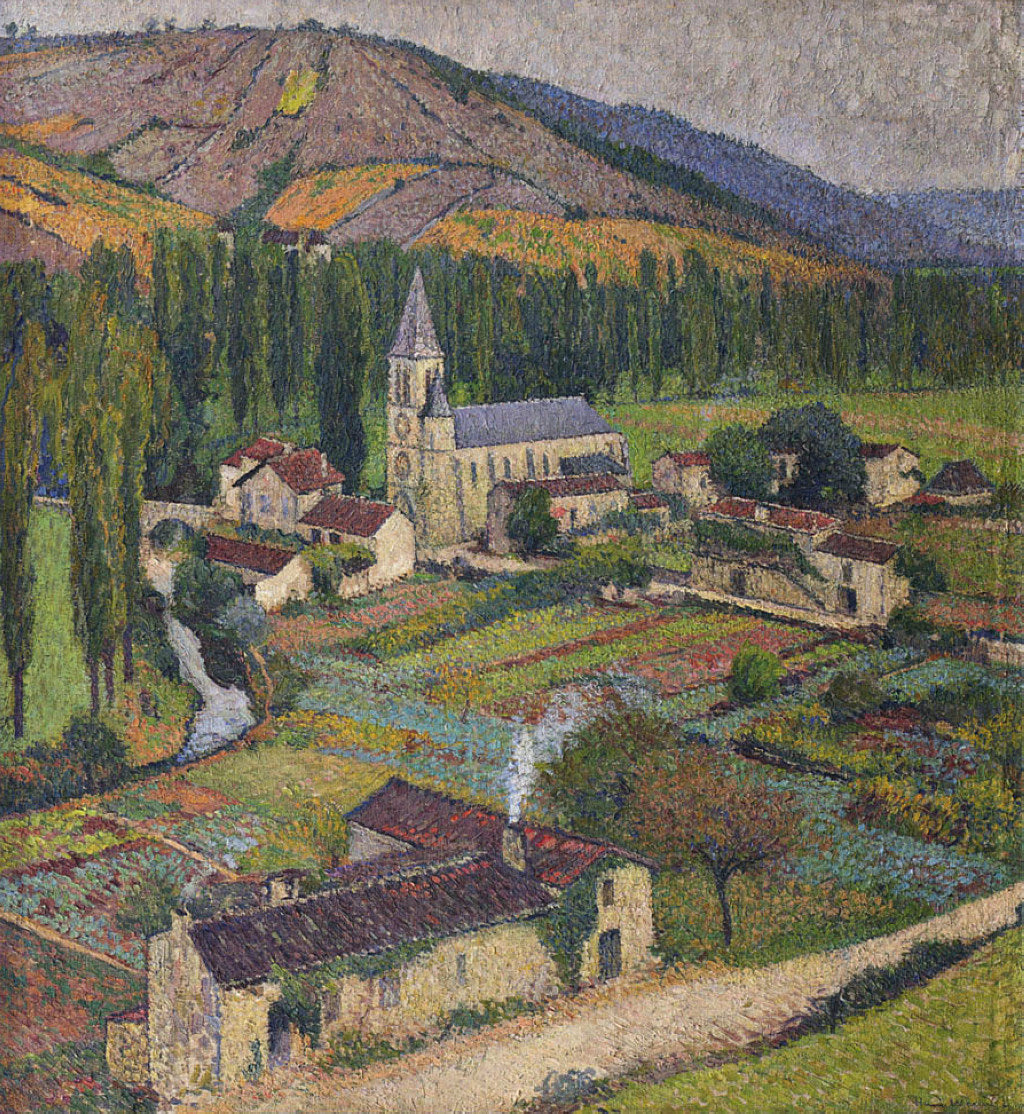 Henri Martin Church in the Village in Labastide du Vert 1920 Fine Art Print