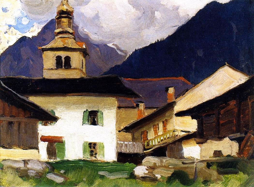Clarence Gagnon Church of Les Houches, Haute-Savoie, France 1926 Fine Art Print