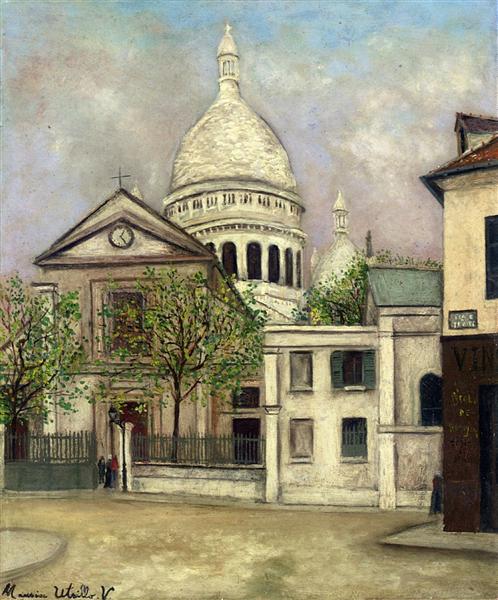 Maurice Utrillo Church of St. Pierre and the dome of Sacre Coeur 1914 Fine Art Print