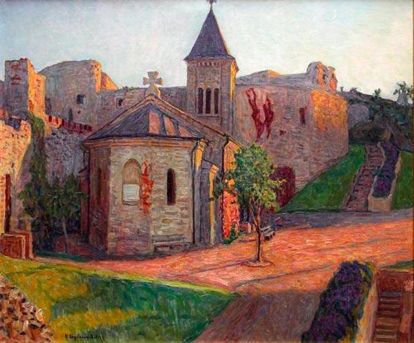 Nikolay Bogdanov Belsky Church View 1930 Fine Art Print