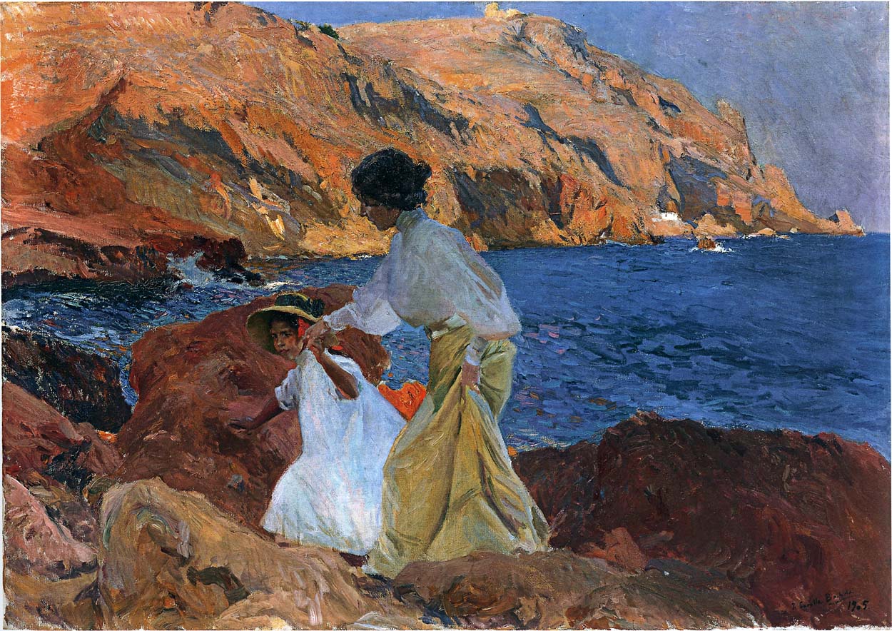 Joaquín Sorolla Clotilde and Elena on the Rocks at Javea 1905 Fine Art Print