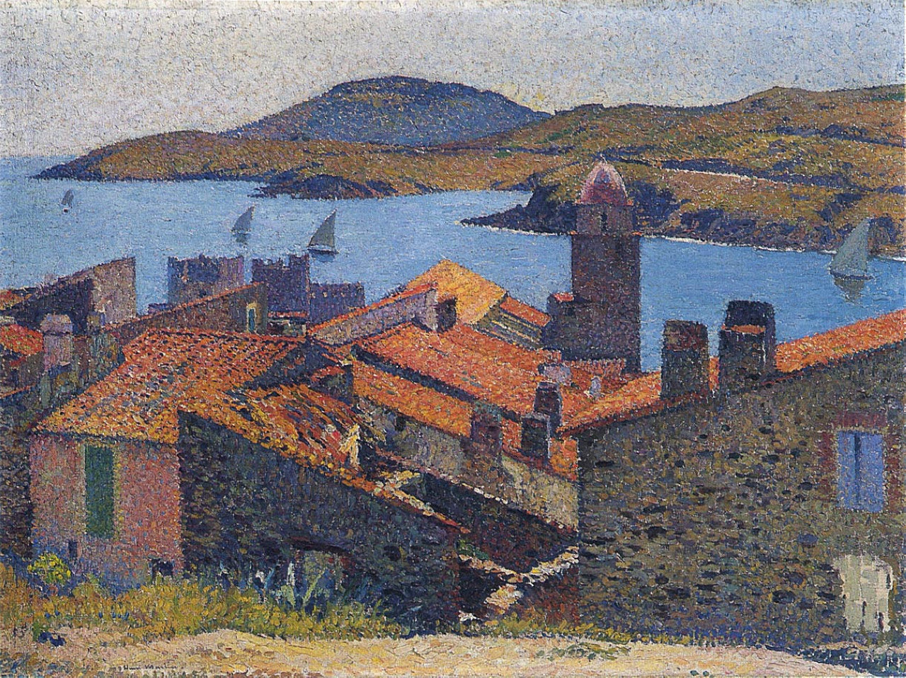Henri Martin Collioure and Red Roofs 1927 Fine Art Print