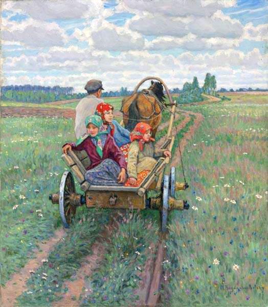 Nikolay Bogdanov Belsky Coming After the Daily Work 1941 Fine Art Print