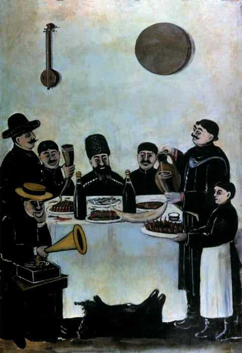 Niko Pirosmani The Feast of Tbilisian Merchants Accompanied by the Gramophone 1907 Fine Art Print