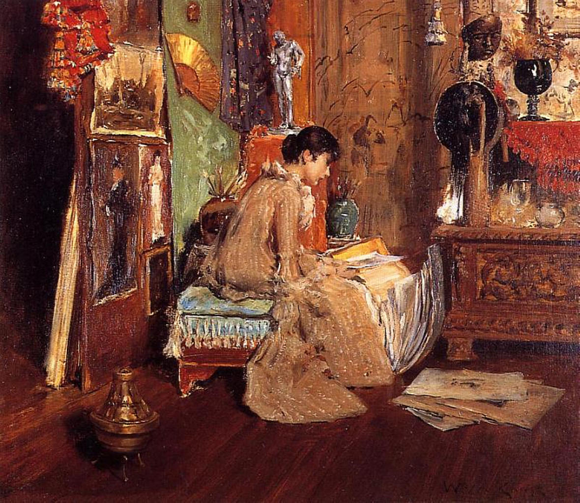 William Merritt Chase Connoisseur - The Studio Corner  1882 Fine Art Print